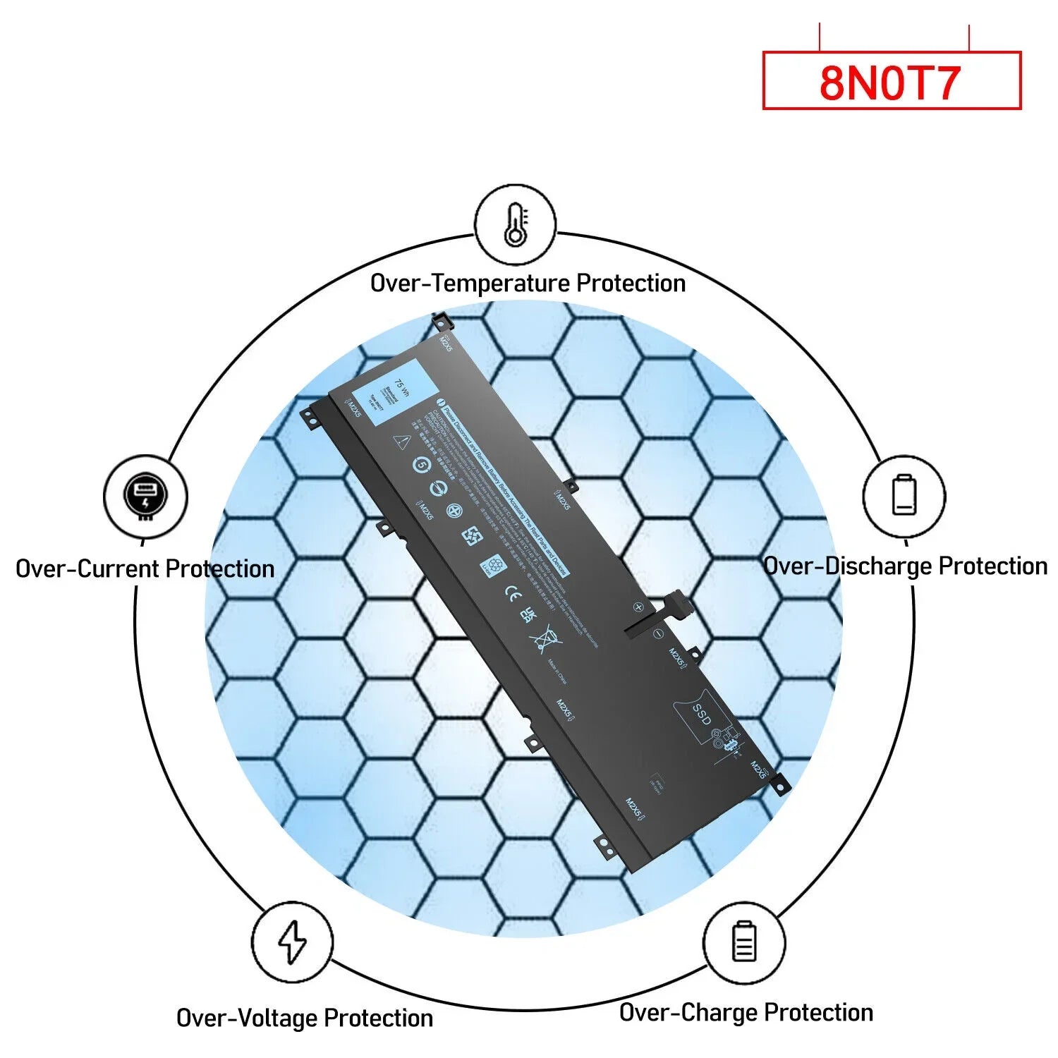 New 0TMFYT 8N0T7 Laptop Battery For  XPS 15 9575 P73F Precision 5530 2-in-1