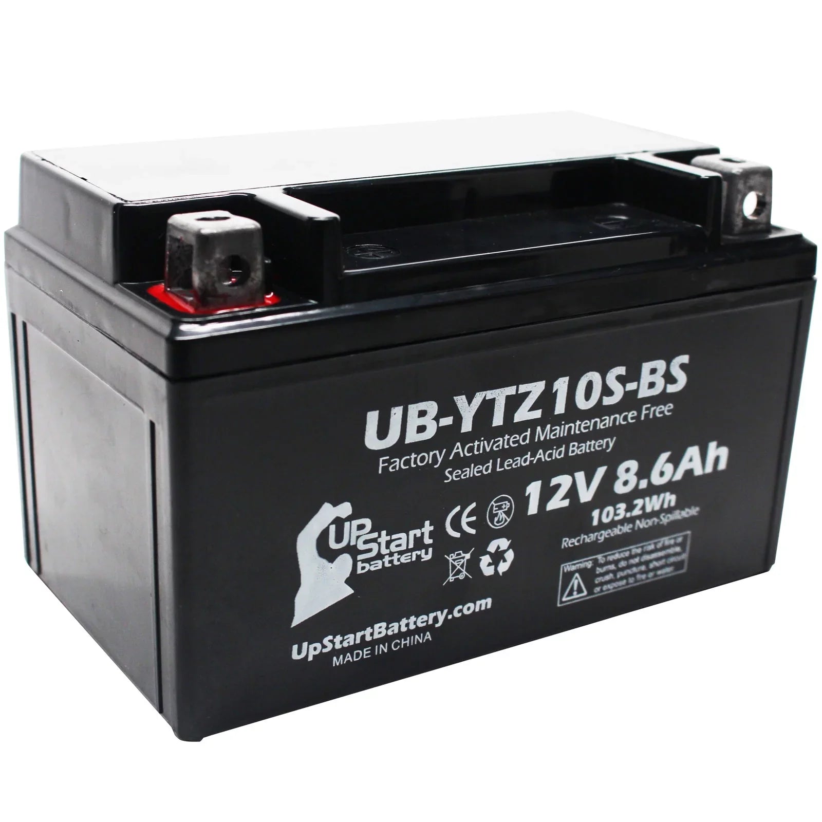 R6S) 600CC Factory Activated, Maintenance Free, Motorcycle Battery - 12V, 8.6Ah, UB-YTZ10S-BS. UpStart Battery Replacement 2011 Yamaha YZF-R6 (excl