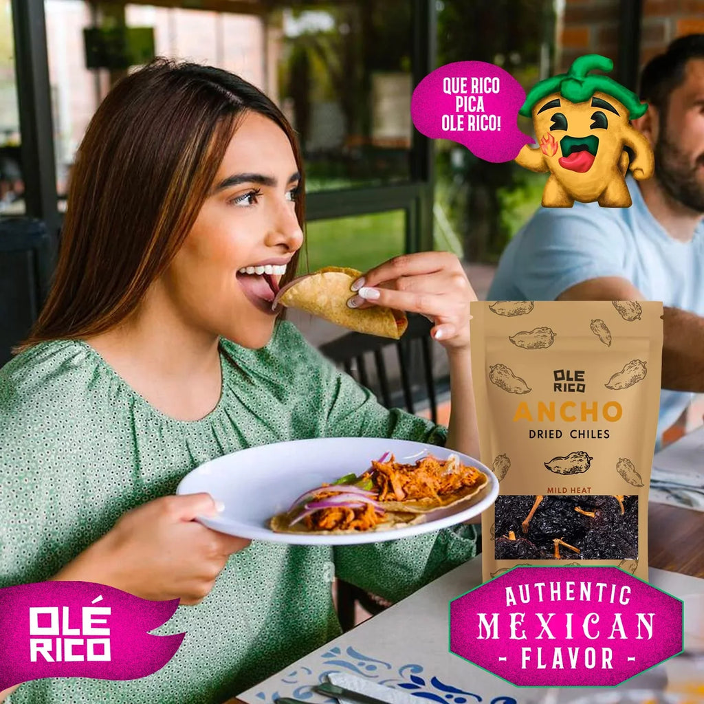 OLÉ RICO - Dried Chile Peppers 3 Pack Bundle (12 oz Total) - Ancho Chiles, Guajillo Chiles and Arbol Chiles - The Spicy Trio - outstanding For Mexican Recipes - Packaged In Resealable Bags