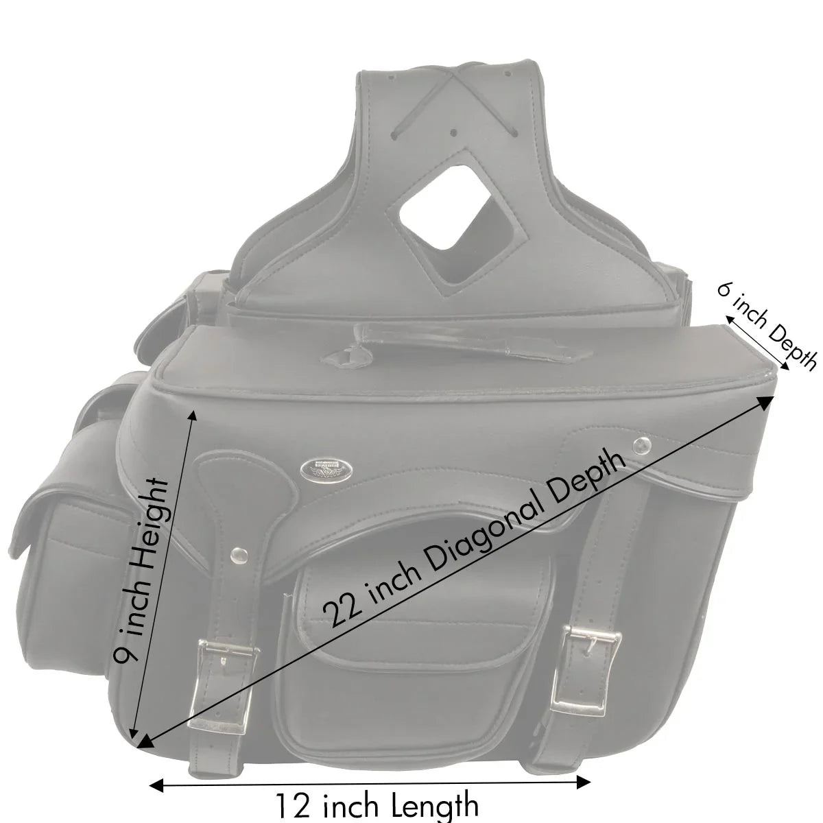 Milwaukee Leather SH66602 Zip-Off Double Pocket Studded PVC Throw Over Motorcycle Saddlebags
