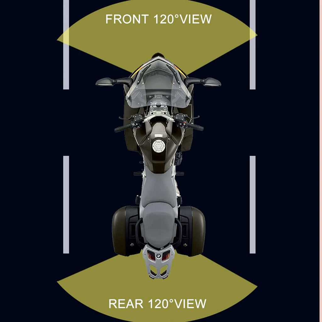 Motorcycle Camera with Recording Function Dash Cam Front and Rear 1MP AHD (720P) HD Camera 120° Wide Angle Motorcycle Accessories 1080P+720P Video Recording (Only Support 1 Channel 1080P)