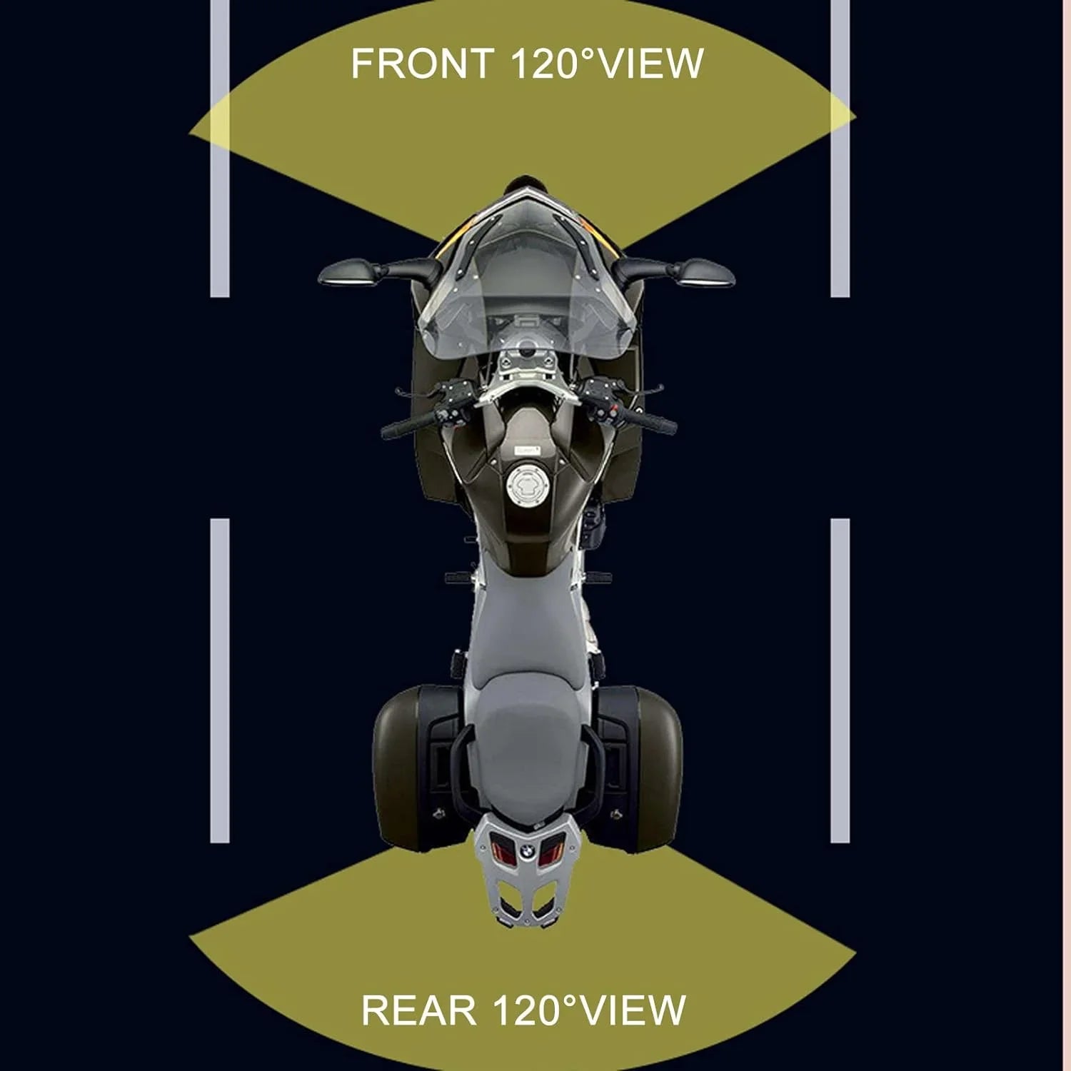 Motorcycle Camera with Recording Function Dash Cam Front and Rear 1MP AHD (720P) HD Camera 120° Wide Angle Motorcycle Accessories 1080P+720P Video Recording (Only Support 1 Channel 1080P)
