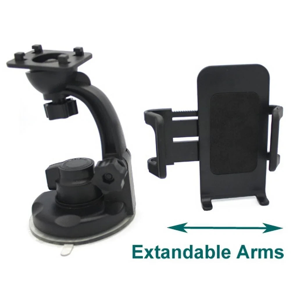 Car Mount Windshield Phone Holder Swivel Cradle Window Rotating Dock Suction Black D8 for Motorola Droid Turbo 2, Moto Z Droid Force Droid -  Galaxy J3 J5 J7, Note 4 5, S5 S6 Edge Edge+ S7