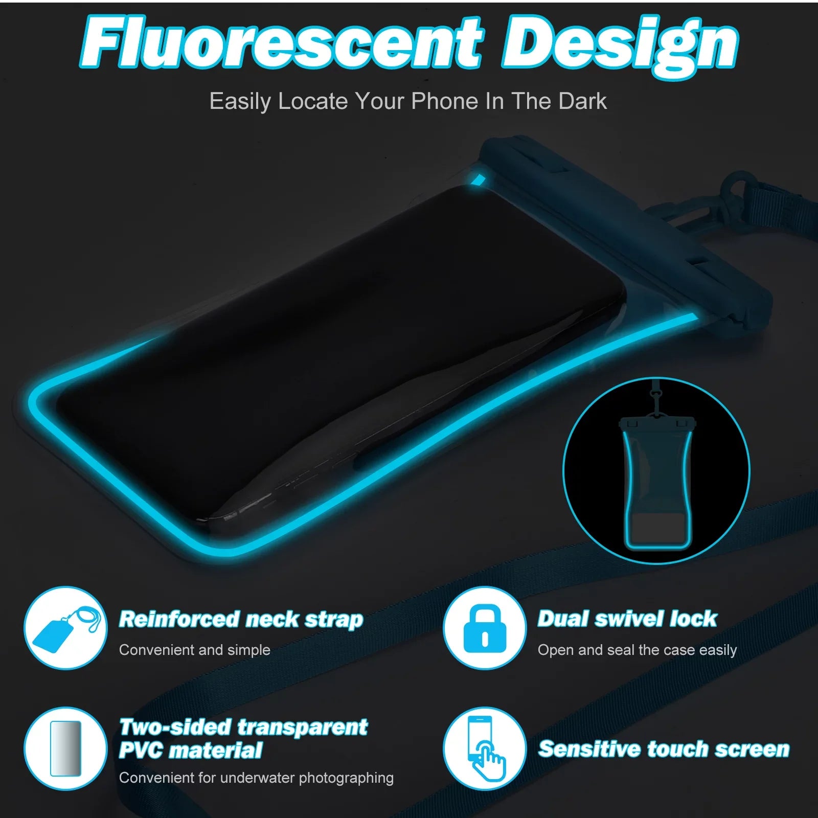 Urbanx Universal Waterproof Phone Pouch Cellphone Dry Bag Case Designed For Ulefone Armor 7 Perfect Fit for All Other Smartphones Up To 7" - 3 Cases - Mixed Colors