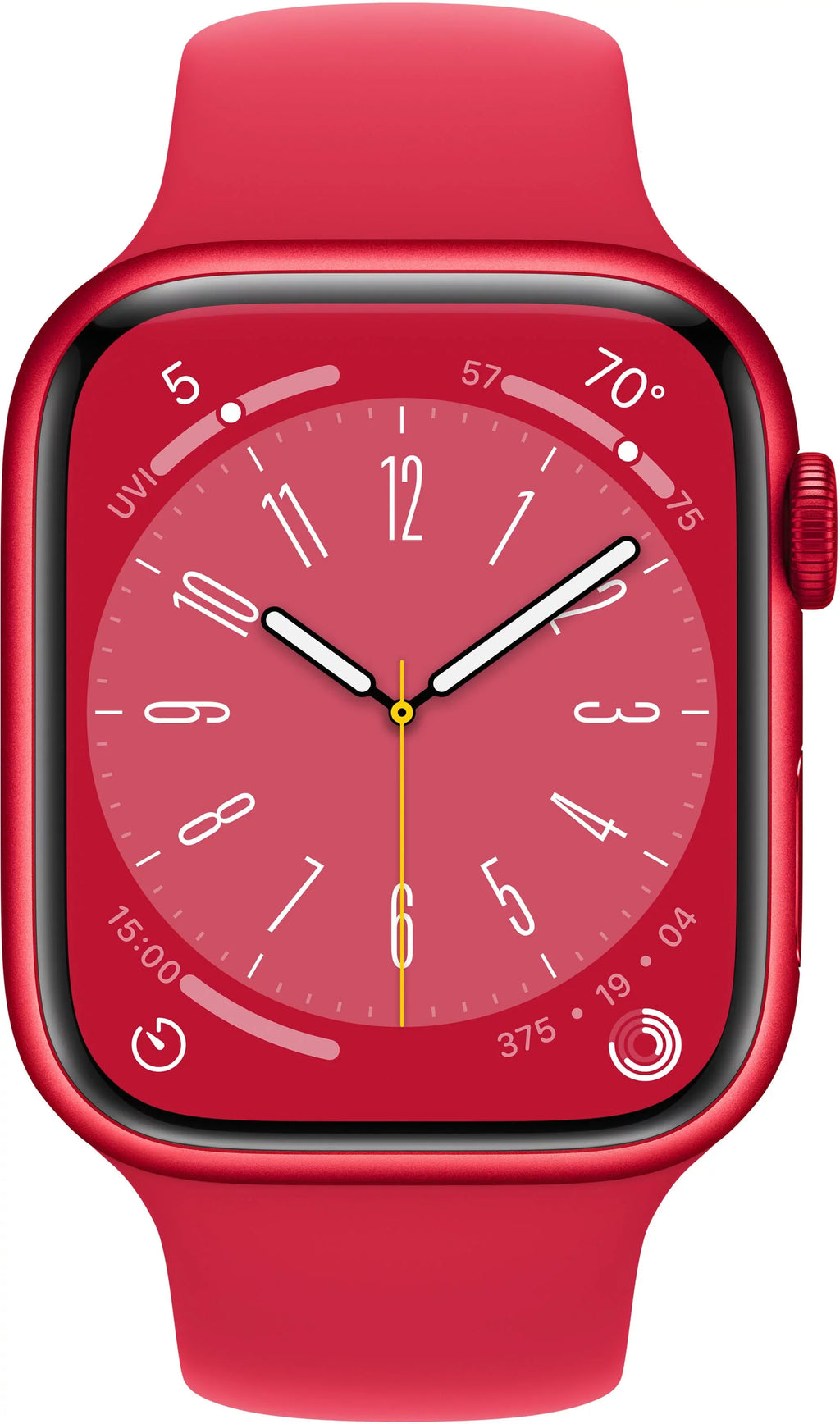 Restored  Watch Gen 8 Series 8 45mm (PRODUCT)RED Aluminum - (PRODUCT)RED Sport Band MNUU3LL/A (Refurbished)