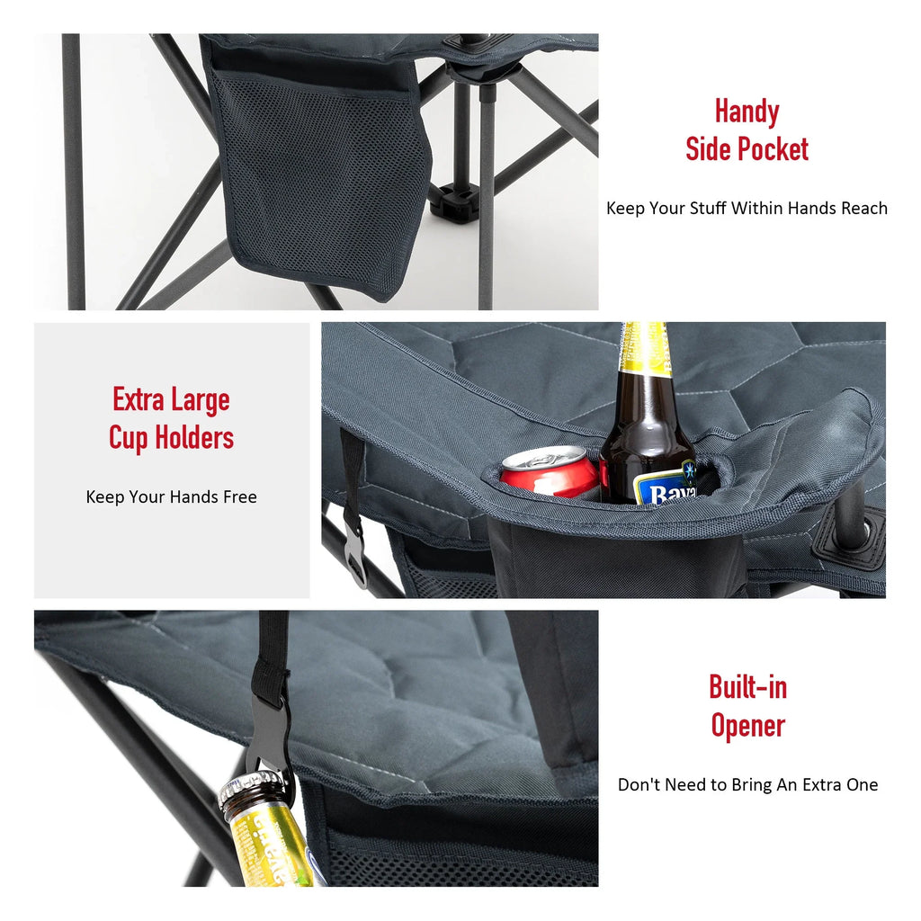 Oversized Folding Camping Chair - 12.13 - Experience ultimate comfort and convenience on your outdoor adventures!