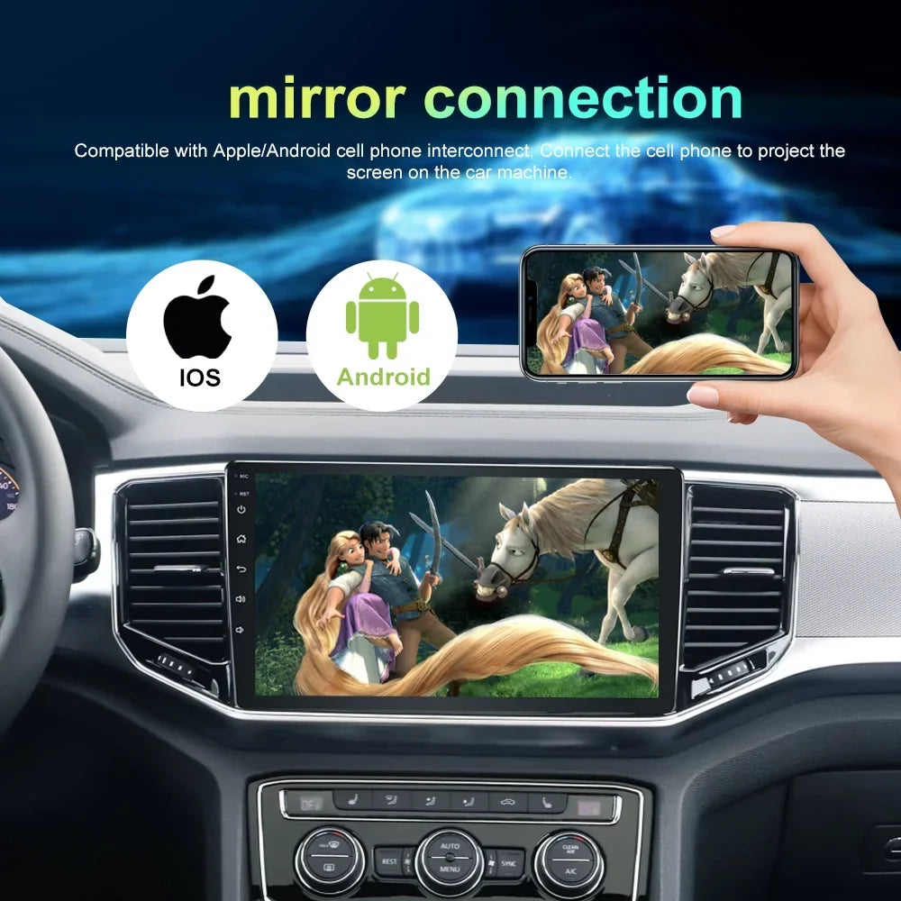 10.1 Inch Car Audio for  Tundra 2007-2013, Sequoia 2008-2017, Android 13 GPS Navigation with Bluetooth 5.0 FM AM Radio DSP Carplay 4GB 64GB