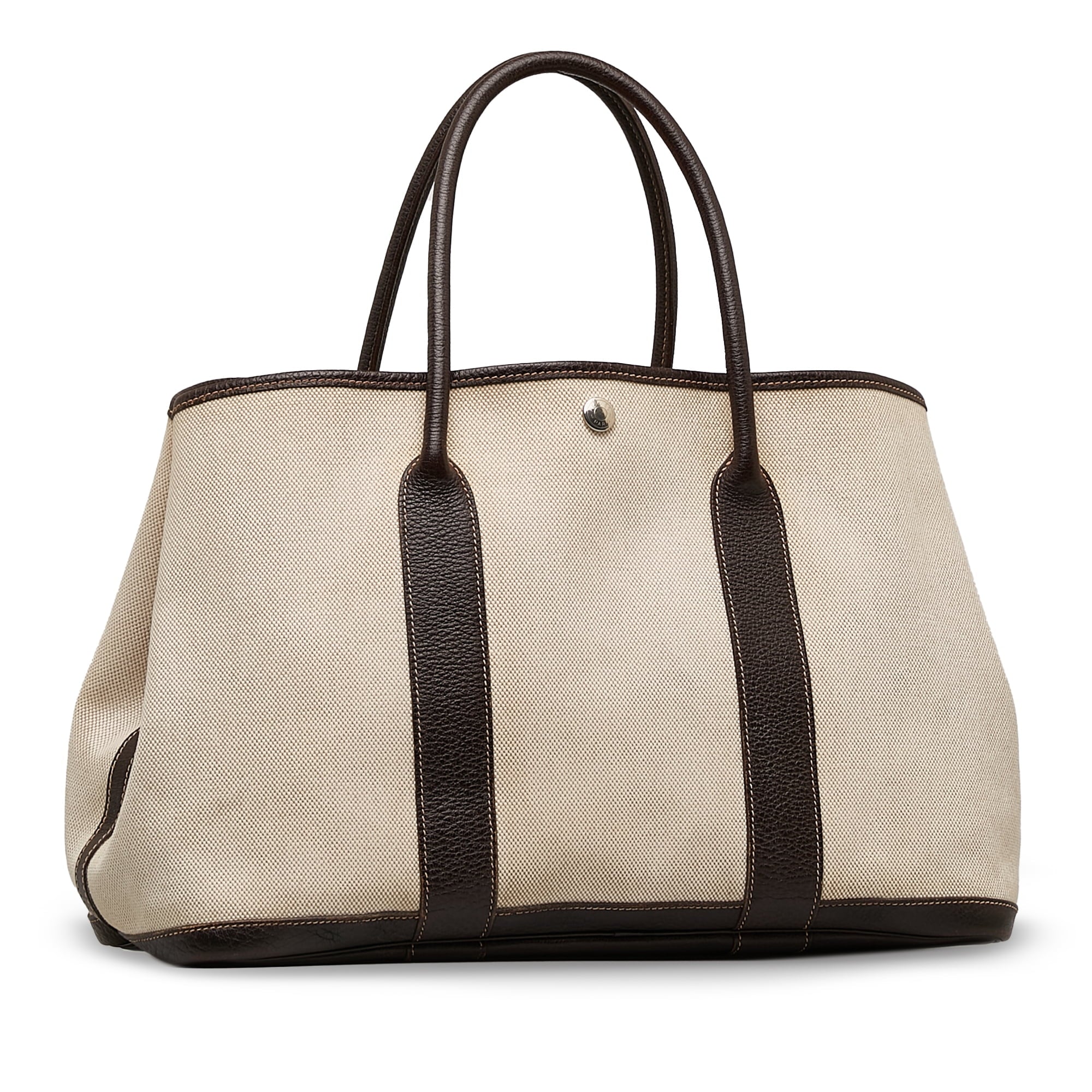 Pre-Owned Authenticated Hermès Garden Party PM Canvas Fabric Brown Tote Bag Unisex (Good)