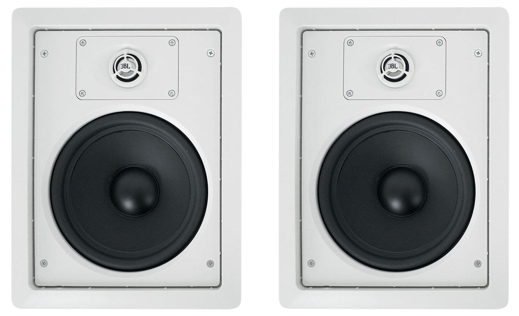 (4) JBL CONTROL 128 WT 8" 50w Commercial 70v In-Wall Speakers+Amp For Restaurant