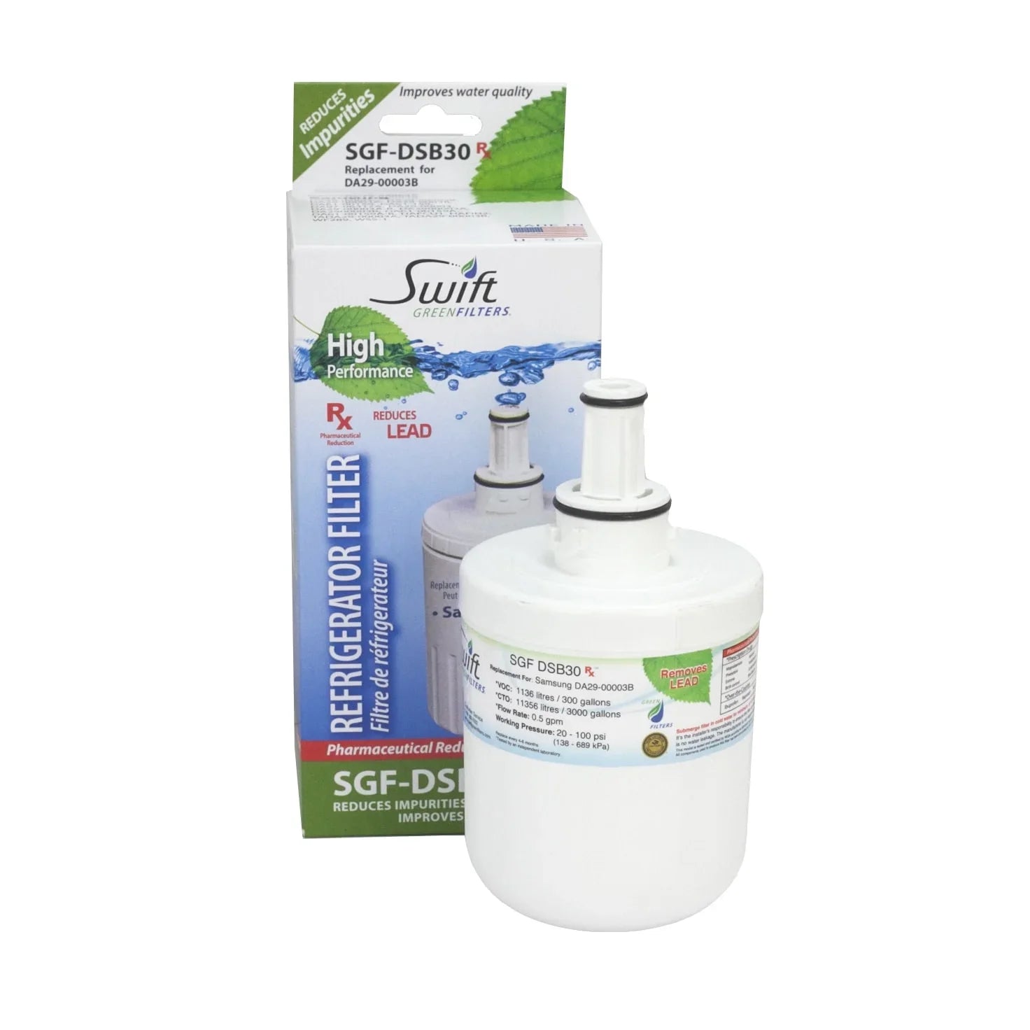 Swift Green Filters SGF-DSB30 Rx Pharmaceutical Replacement for  DA2900003G Refrigerators moisture Filters(Pack of 3)