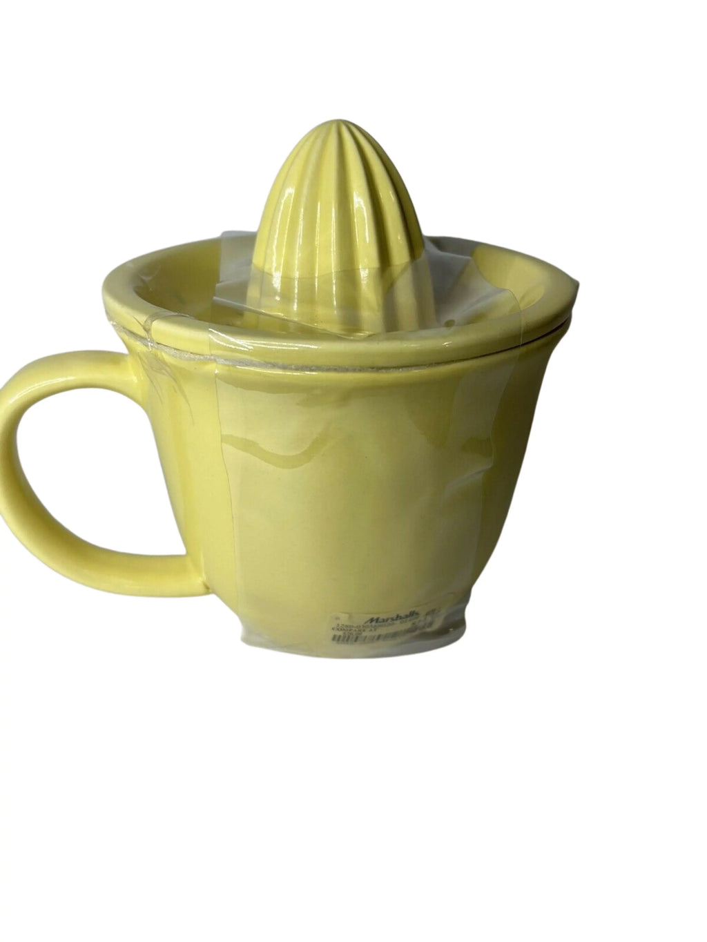 Rae Dunn LEMON Yellow 2 Piece Ceramic Juicer Set with Black LL Letters Kitchen