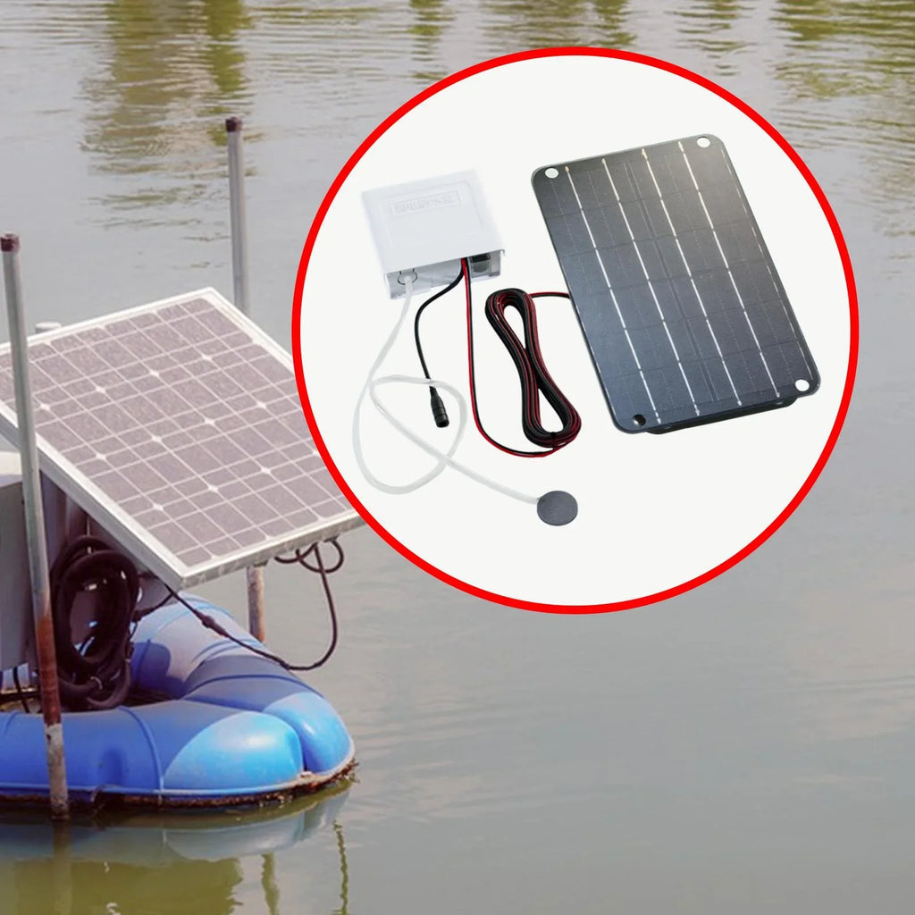 kesoto Solar Air Pump,Aquarium Air Pump Oxygenator Silent Eco Friendly,6V Solar Pond Aerator Solar Powered Pond Pump for Hydroponics