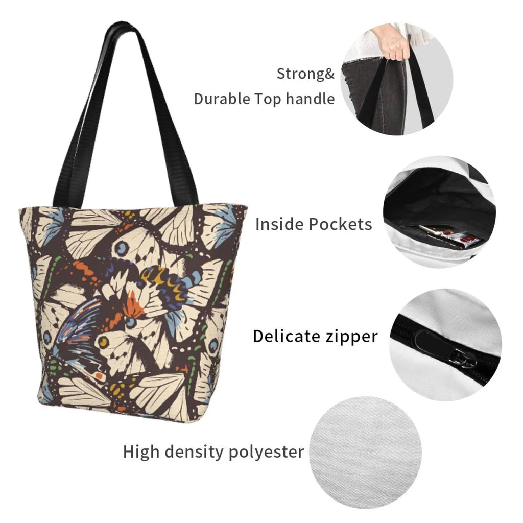 Lukts Vector Butterflies Tote Bag,Shoulder Bag Women'S Hobos Handbags Large Capacity Shopping Bag