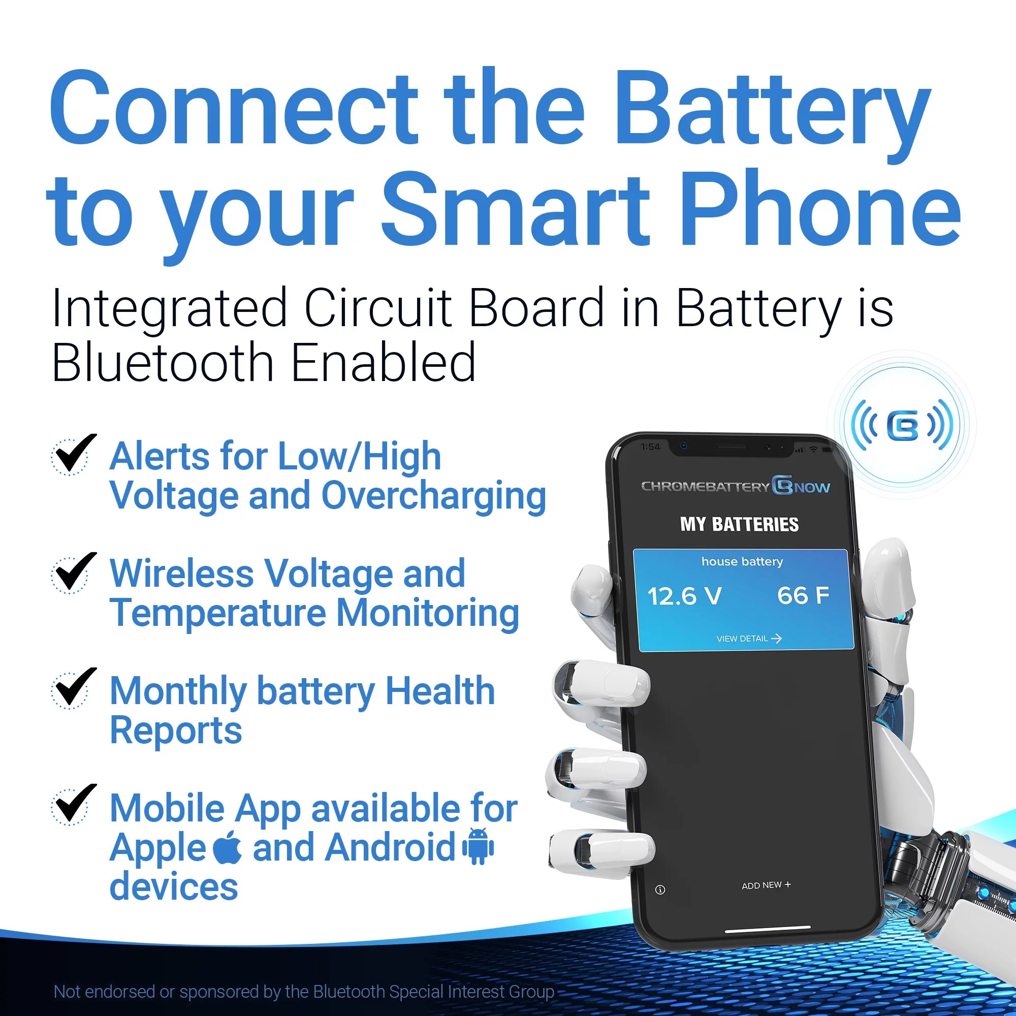 Chrome Battery Now Ytx20l-bs (20l-bs 12 Volt,18 Ah, 270 Cca) Intelligent Wireless Smartphone Connectivity AGM Battery for Personal Watercraft - Brp (sea-doo) 900 Gti 90 Years (2018 - 2020)