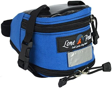 Lone Peak Mini-Wedge Expandable Bicycle Seat Bag | Bike Saddle Bag | Superior Mount - Durable Seat Pack | Bikepacking Bag | 1000 D Nylon | Blue (Made in The USA)