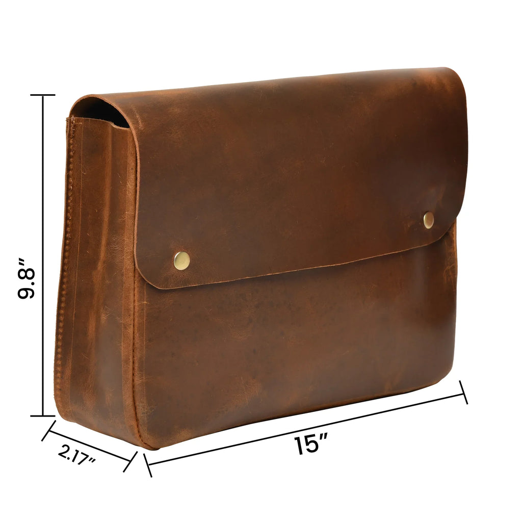 Top Grain Leather Portfolio Envelope Document File Folder MacBook Holder Sleeve Case Folio