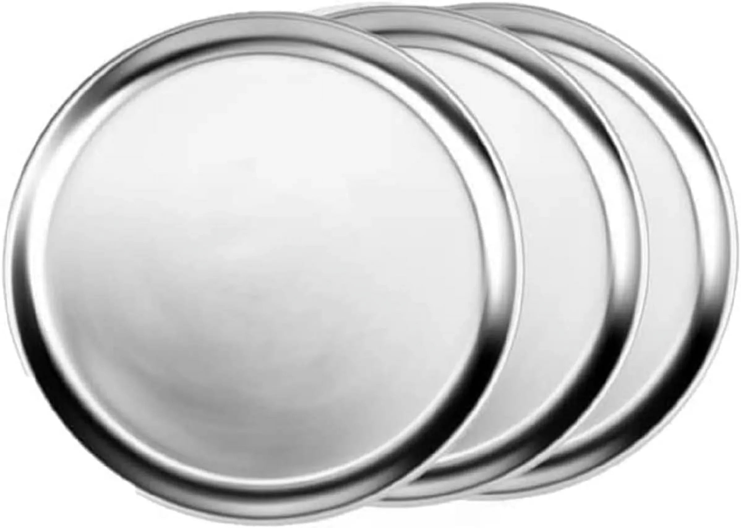 TrueCraftware- Set of 3 Aluminum 8” Pizza Tray Pan Wide Rim- Bakeware Round Pizza Pan Pizza Tray Baking Tray Round Baking Tray for Home Kitchen Pizzeria & Restaurants