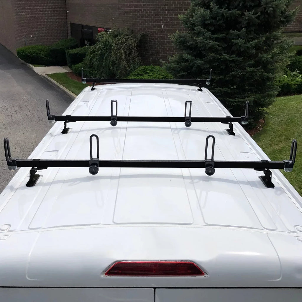 Vantech Heavy Duty 3 Bar Ladder Roof Rack Fits:  Transit Cargo Van High Roof