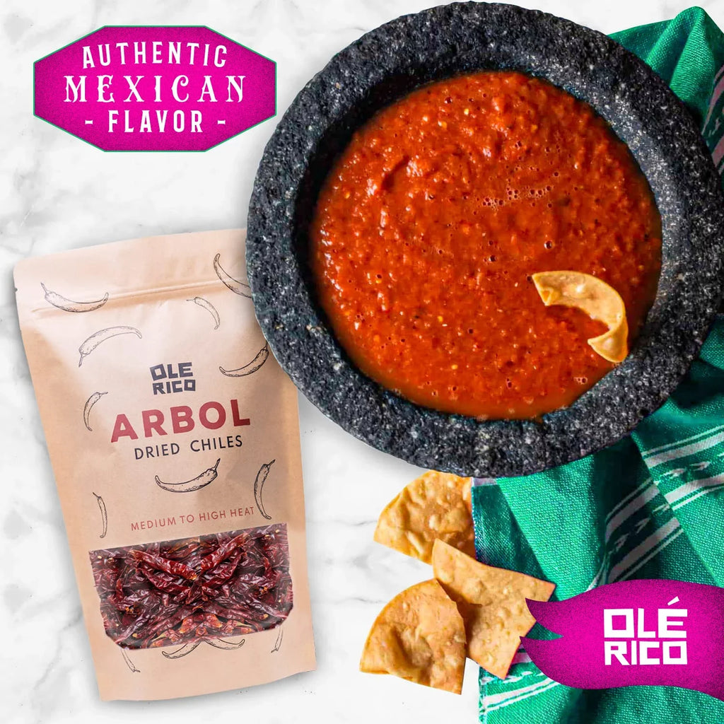OLÉ RICO - Dried Chile Peppers 3 Pack Bundle (12 oz Total) - Ancho Chiles, Guajillo Chiles and Arbol Chiles - The Spicy Trio - outstanding For Mexican Recipes - Packaged In Resealable Bags