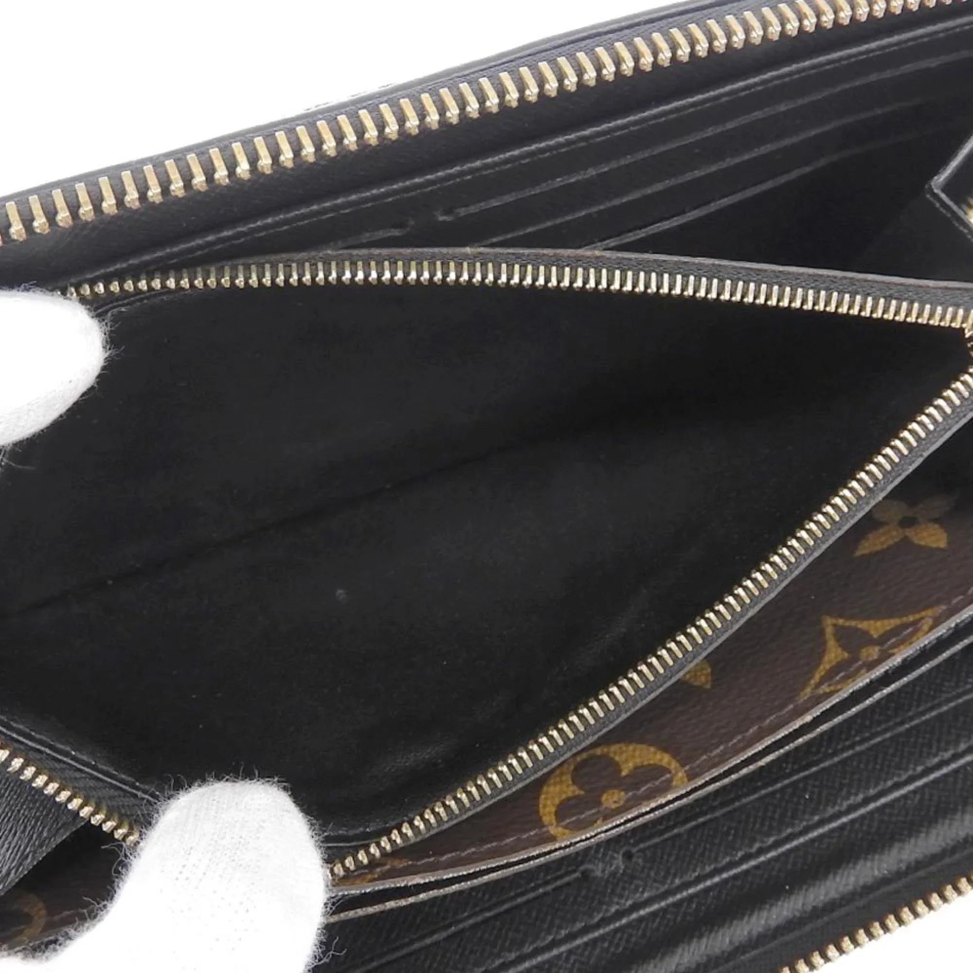 Pre-Owned Louis Vuitton LOUIS VUITTON Monogram Zippy Retiro Round Long Wallet Noir M61855 (Good)