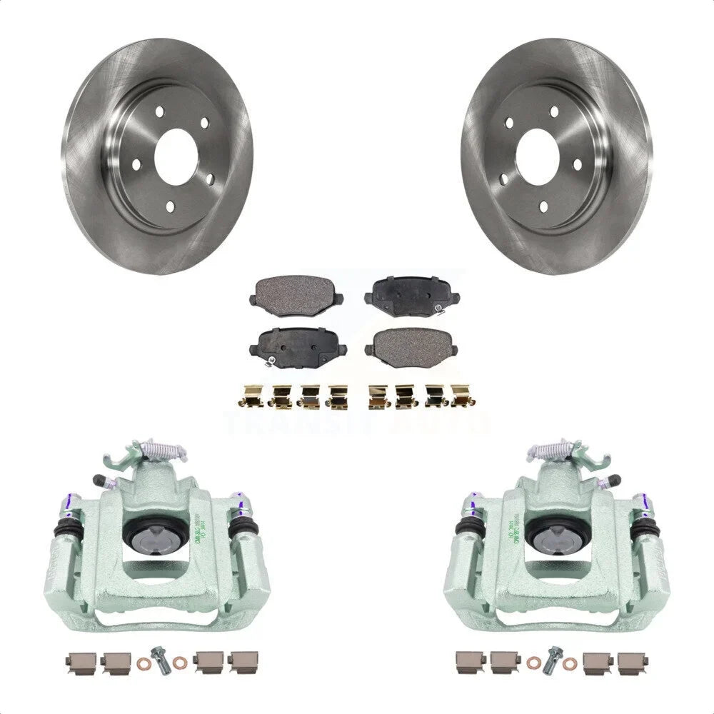 Transit Auto Rear Disc Brake Caliper Rotors And Semi-Metallic Pads Kit For 2012 Ram C/V With Single Piston Front From 03 24 12 KC8-100709P