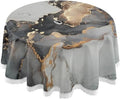 Hyjoy Natural Luxury Abstract Fluid Art Painting Round Tablecloth 60In,Waterproof Round Table Cloths with Umbrella Hole and Zipper,Party Patio Table Covers for Outdoor Backyard /BBQ/Picnic
