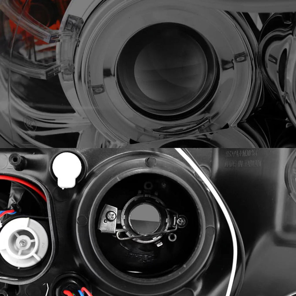 [Eye Lid] Fits 06-08  E90 3-Series Sedan Smoked Halo LED Projector Headlights Fits select: 2007-2008  328, 2006  325