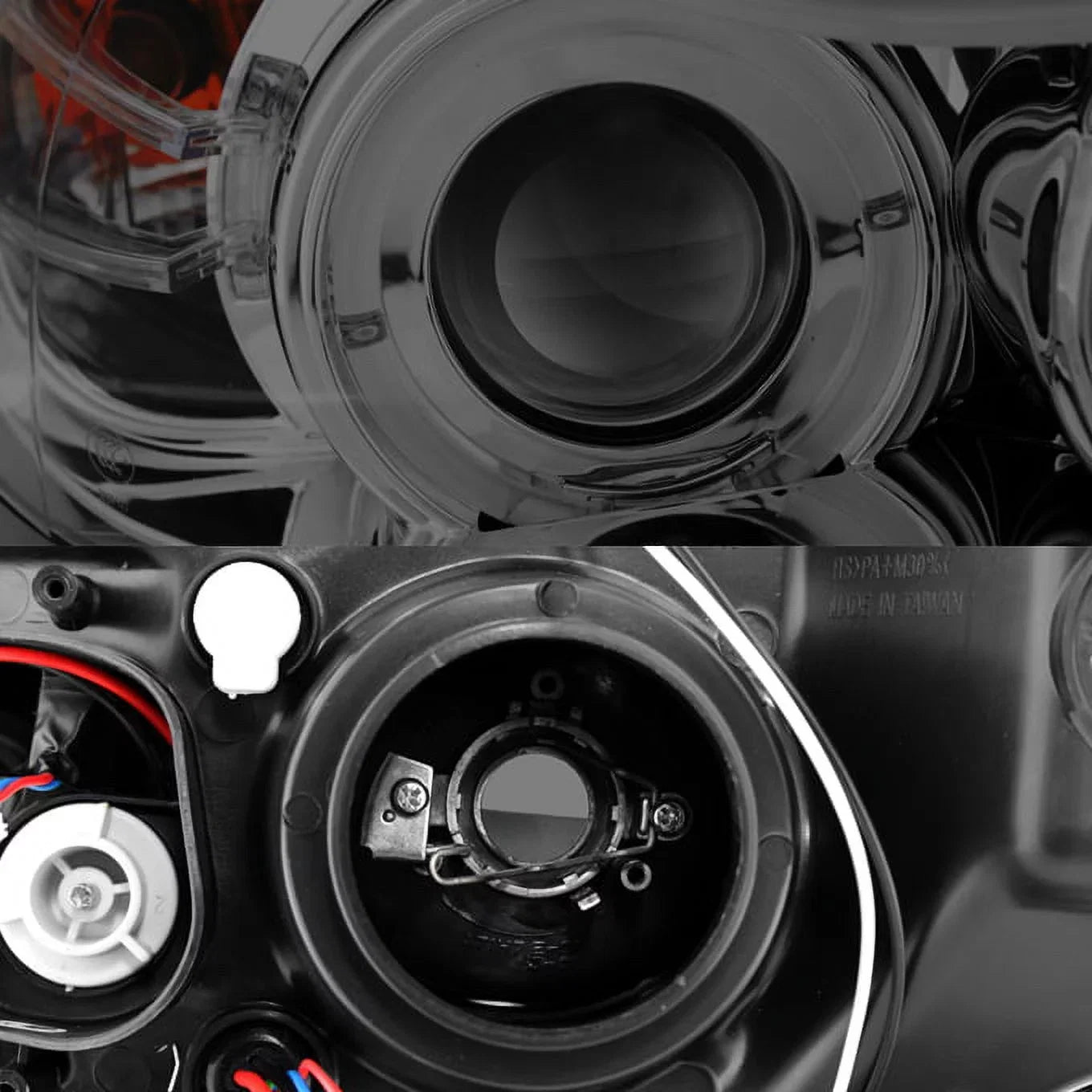 [Eye Lid] Fits 06-08  E90 3-Series Sedan Smoked Halo LED Projector Headlights Fits select: 2007-2008  328, 2006  325