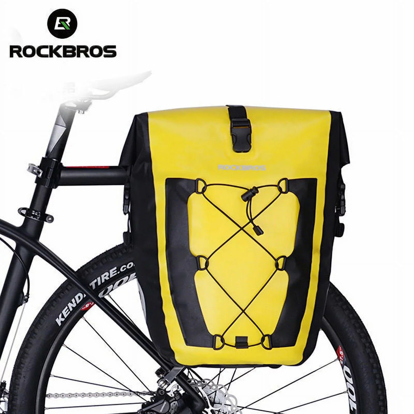 ROCKBROS Multifunction Road MTB Mountain Bike Bag Bicycle Pannier Rear Seat Trunk Bag 20-27L Yellow
