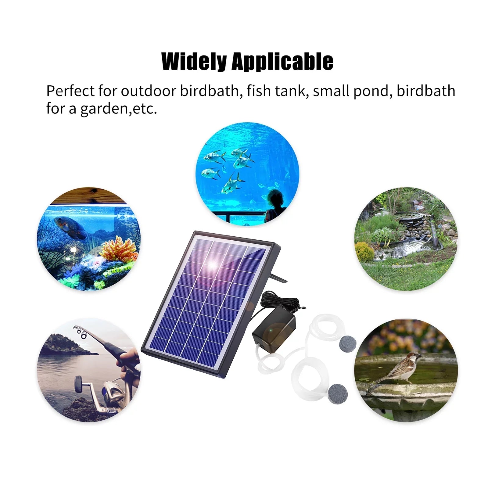 GoolRC Oxygenation pump, Pool Pond Aerator Air Pump Bubble Stones Fish Air Bubble Stones Solar Pump Fish Air Pump Aerator Fish6w 2 Air BubbleAerator Air Pump Aerator With Yaliya