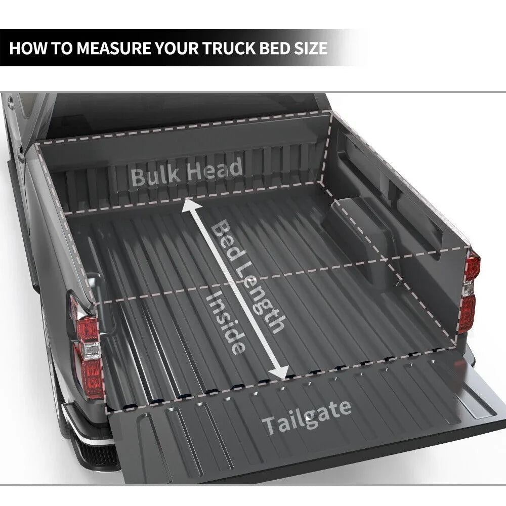 Ledkingdomus 5.7 ft Soft Quad Fold Truck Bed Tonneau wrap for 2019 2020 2021 2022 2023 Dodge Ram 1500