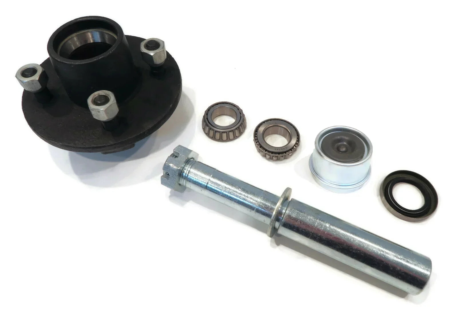 The ROP Shop | Trailer Axle Kit Assembly W/ 4 on 4" Bolt Idler Hub & 1" Round BT8 Spindle