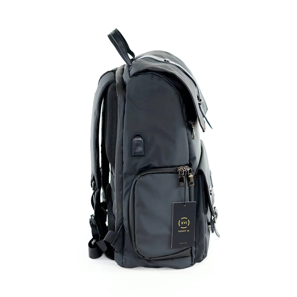 Sunny 16 Voyager Anti-Theft DSLR Digital Travel Camera Backpack Case with Adjustable Dividers and Side Access Zipper Pocket for Men Women- Works with , ,  and More (Tarpaulin, Black)