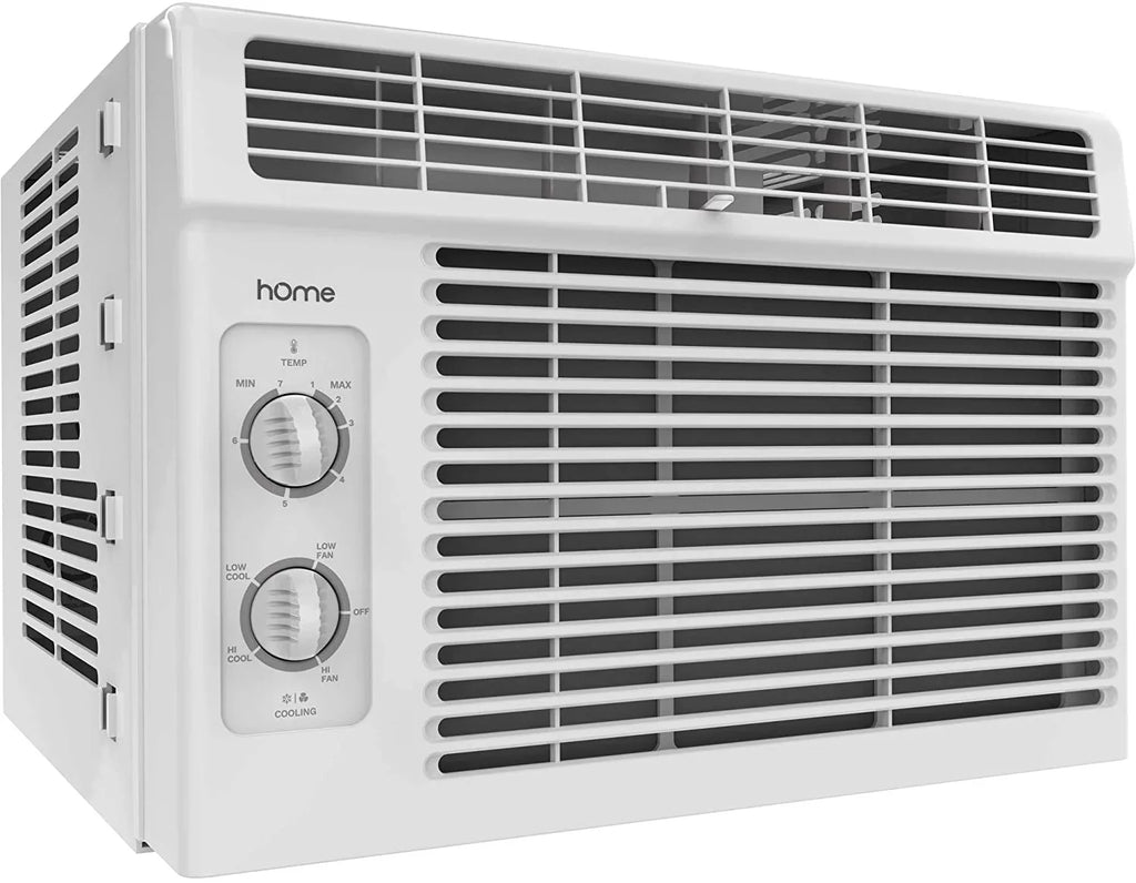 Ft.. hOmeLabs Window Air Conditioner 5000 BTU - Easy Mechanical Control Compact AC Unit with Washable Reusable Filter, 2 Cooling Speeds, 2 Fan Speeds - Ideal for Bedroom and Rooms up to 150 Sq