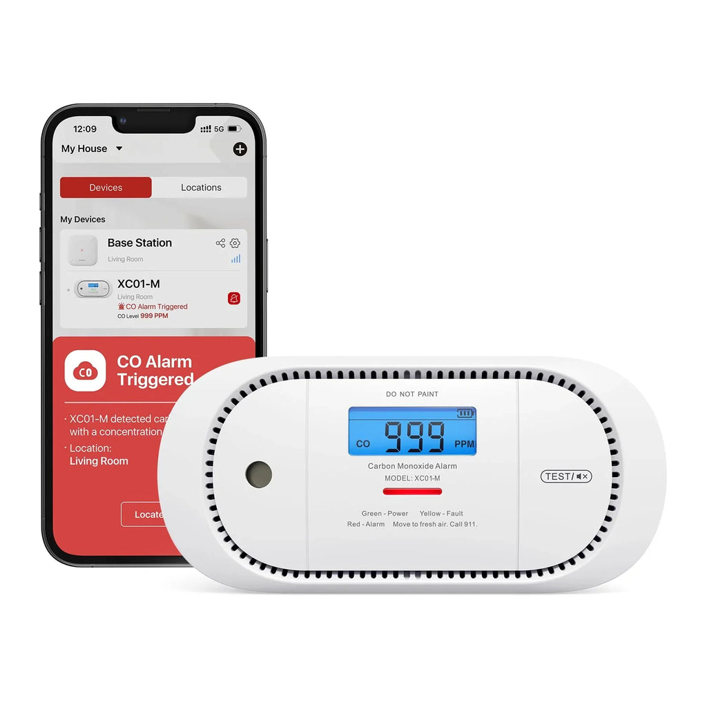 X-Sense Smart Carbon Monoxide Detector XC01-M, Wireless Interconnected Portable CO Detector Works with SBS50 Base Station, an Accessory for X-Sense FS31 or FS51 Smoke Alarm Kit, 1-Pack