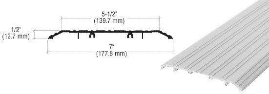 CRL TH017A72 Aluminum 7" x 1/2" Saddle Threshold - 73" in Length