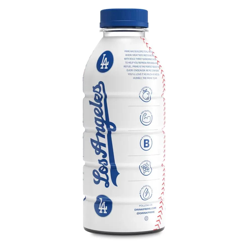 PRIME Dodgers Limited Edition | Sports Drinks | Electrolyte Enhanced for Ultimate Hydration | 250mg BCAAs | B Vitamins | Antioxidants | 2g Of Sugar | 16.9 Fluid Ounce | 12