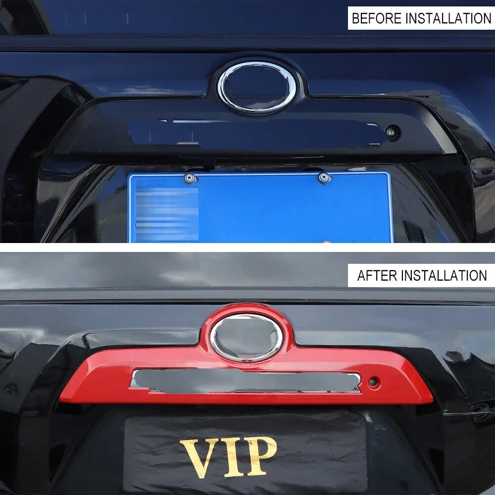 Teledu Red Rear Trunk Tailgate Handle Frame Decor shield Trim Bezels 4Runner
