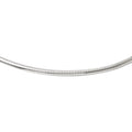 14K White Gold 4mm Domed Omega Necklace