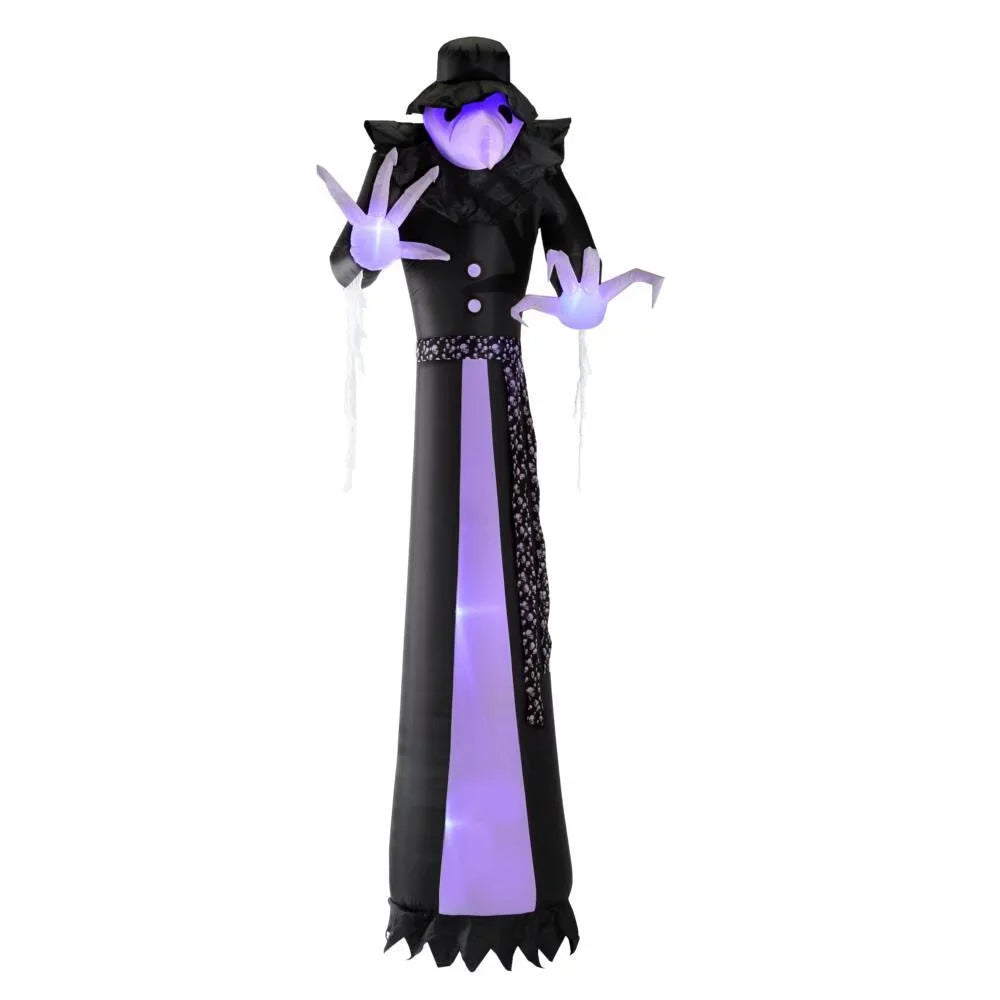 Short Circuit Victorian Reaper Halloween Inflatable with Lightshow Projection. 12 ft