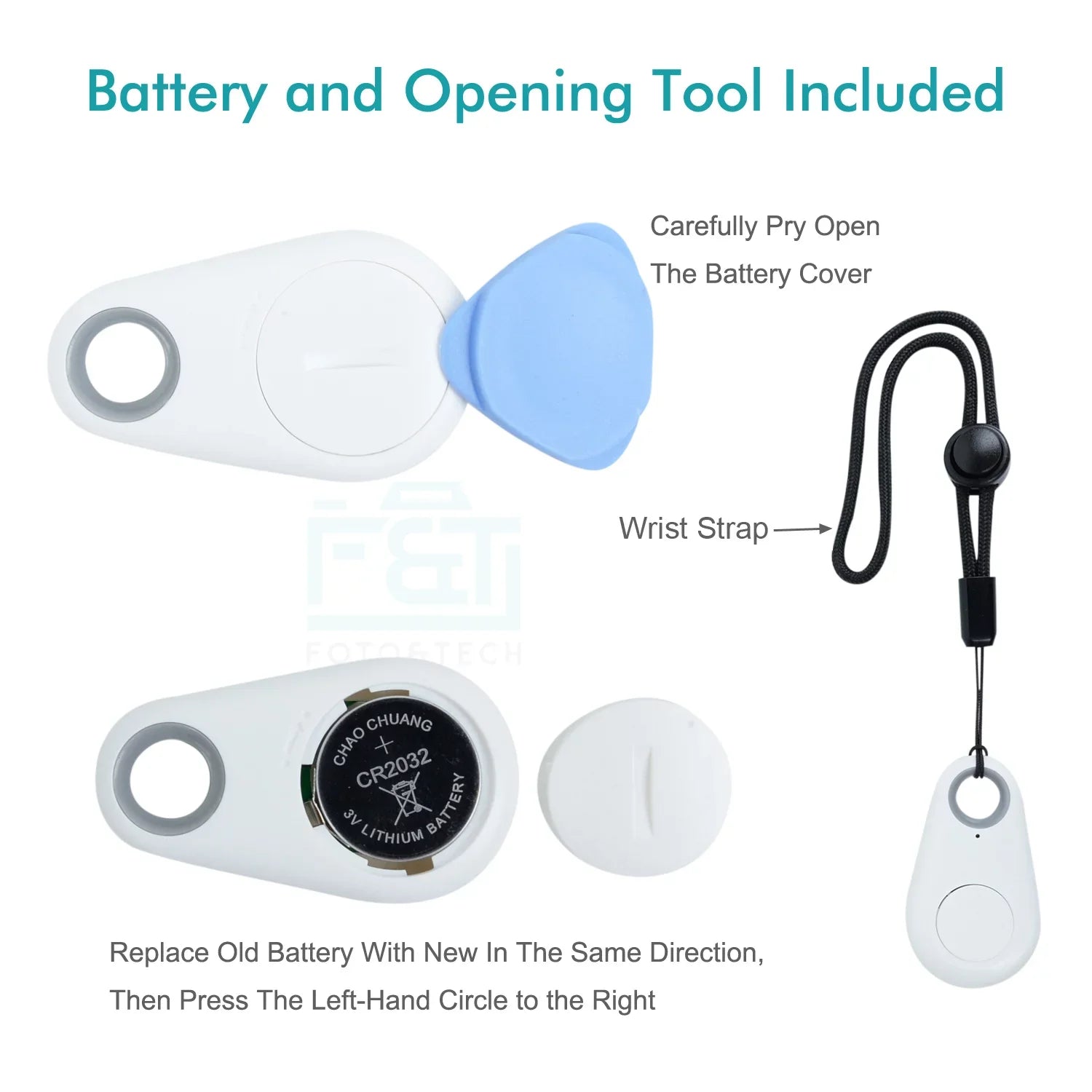 Foto&Tech 4in1 Wireless Remote Control Camera Video Shutter Release Selfie appropriate with iPhone 11 XR XS X 10 8 8+ 7 7+ 6 6s+ 5S 5C iPad Air Mini  Galaxy S10 S9 Edge S5 HTC Smartphone (White)