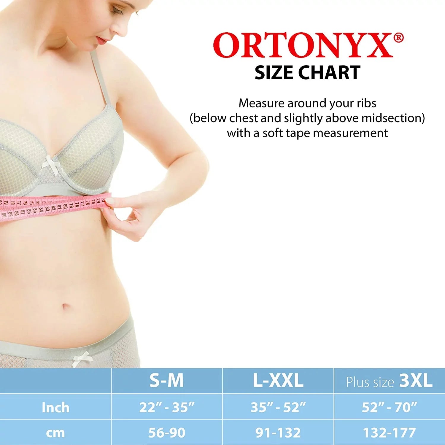 ORTONYX 6.25" Broken Rib Brace Unisex - Elastic Chest Wrap Comppression Support Belt - Rehabilitation of Cracked, Fractured, Dislocated Ribs Post-Surgery Aid Plus Size 3XL Beige / ACOX5226-BG-3XL