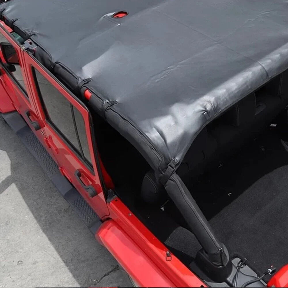 Enjoy Comfort and Sun Protection with Leather Top Sunshade for Jeep Wrangler JK JKU 07-18 - Easy Installation