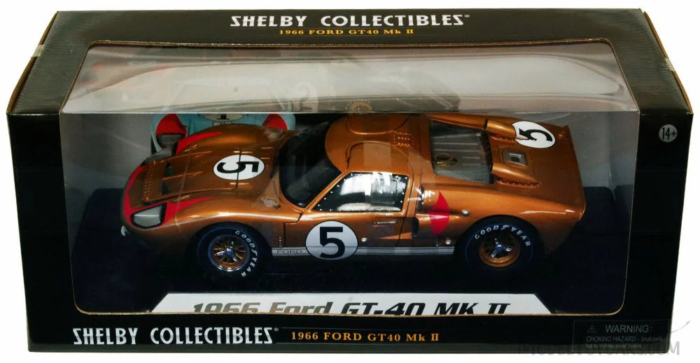 1966  GT-40 MK II #5, Gold - Shelby  SC403 - 1/18 Scale Diecast Model Toy Car