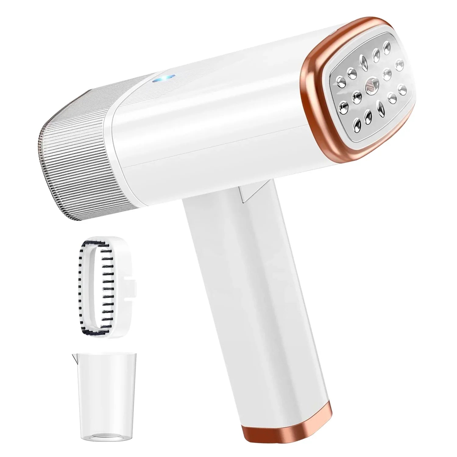 iMounTEK 1000W Portable Handheld Steamer with Brush Foldable Travel Electric Steamer for Garments Clothing Wrinkles Remover 30S Heat up 120ML liquid Tank, White
