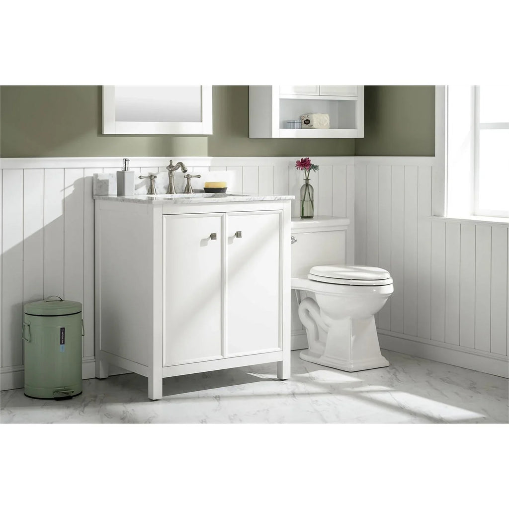 Legion Furniture 30" Contemporary MDF/Veneer Wood Sink Vanity Cabinet - White