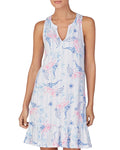 Lauren Ralph Lauren Paisley Chemise, White Blue, Size Large