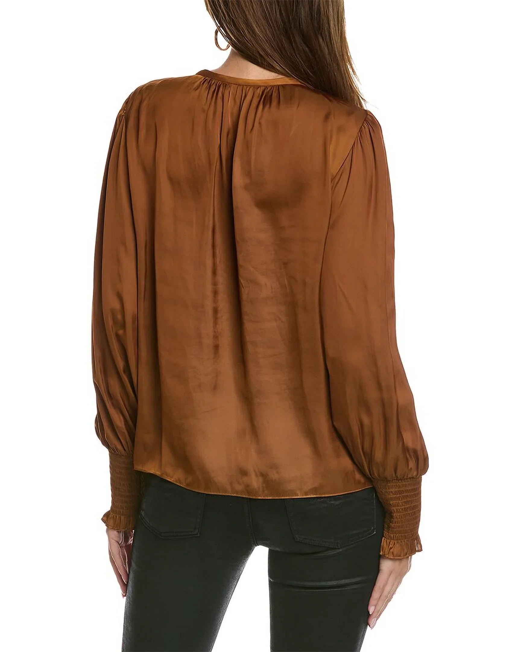 Ramy Brook womens  Isla Blouse, S, Brown