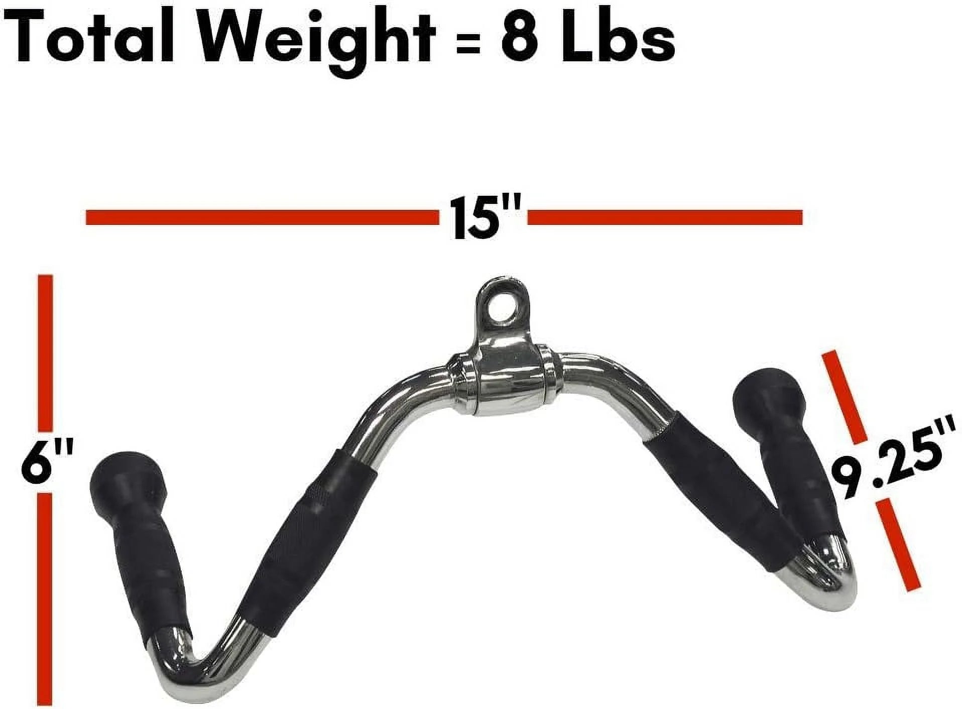 Multi Bar Cable Machine Attachment With Rubber Grips - Ideal For Seated Rows, Bicep s, Triceps Press Downs, And LAT Pull Downs