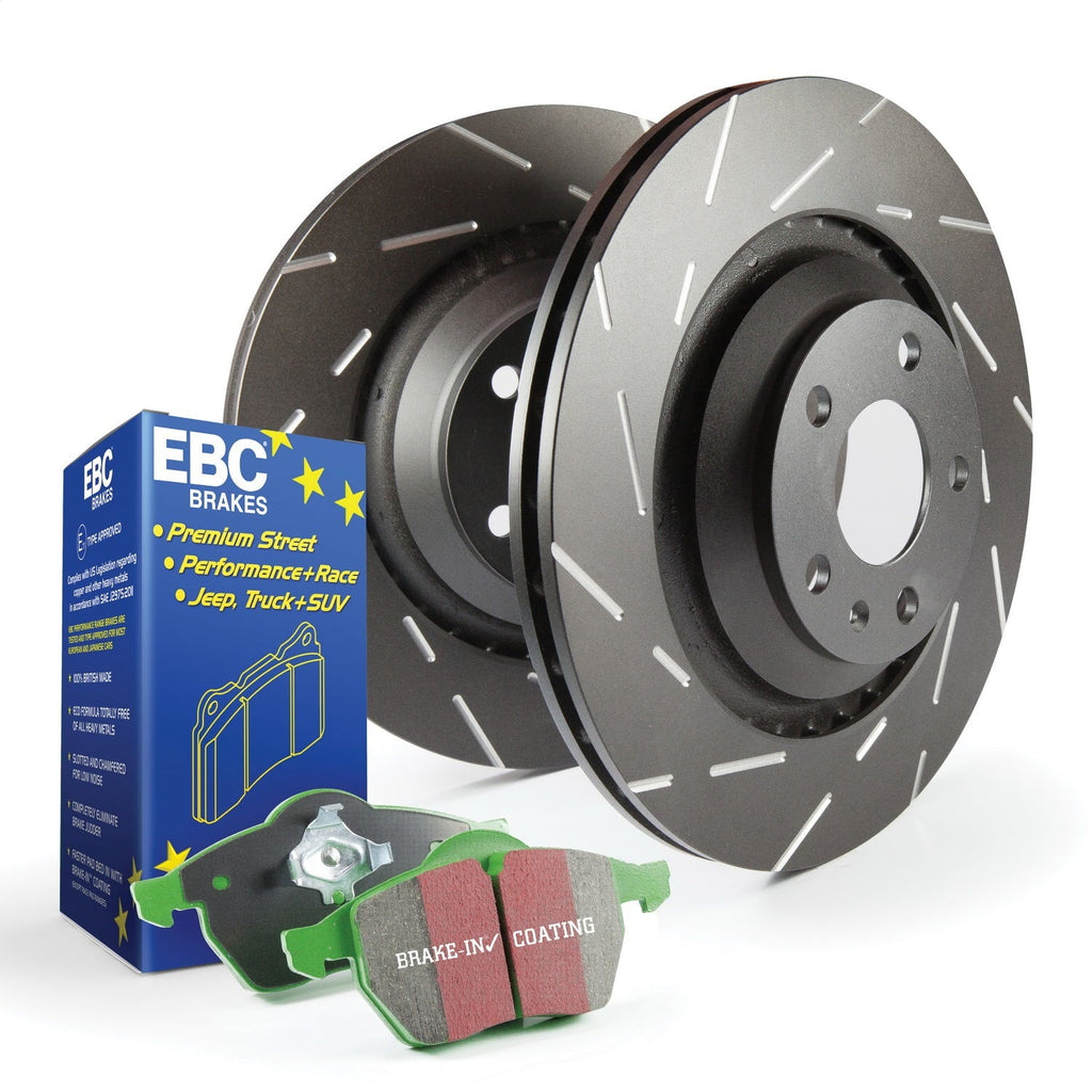 EBC Brakes S2KF1280 S2 Kits Greenstuff 2000 and USR Rotors Fits 09-18 Maxima